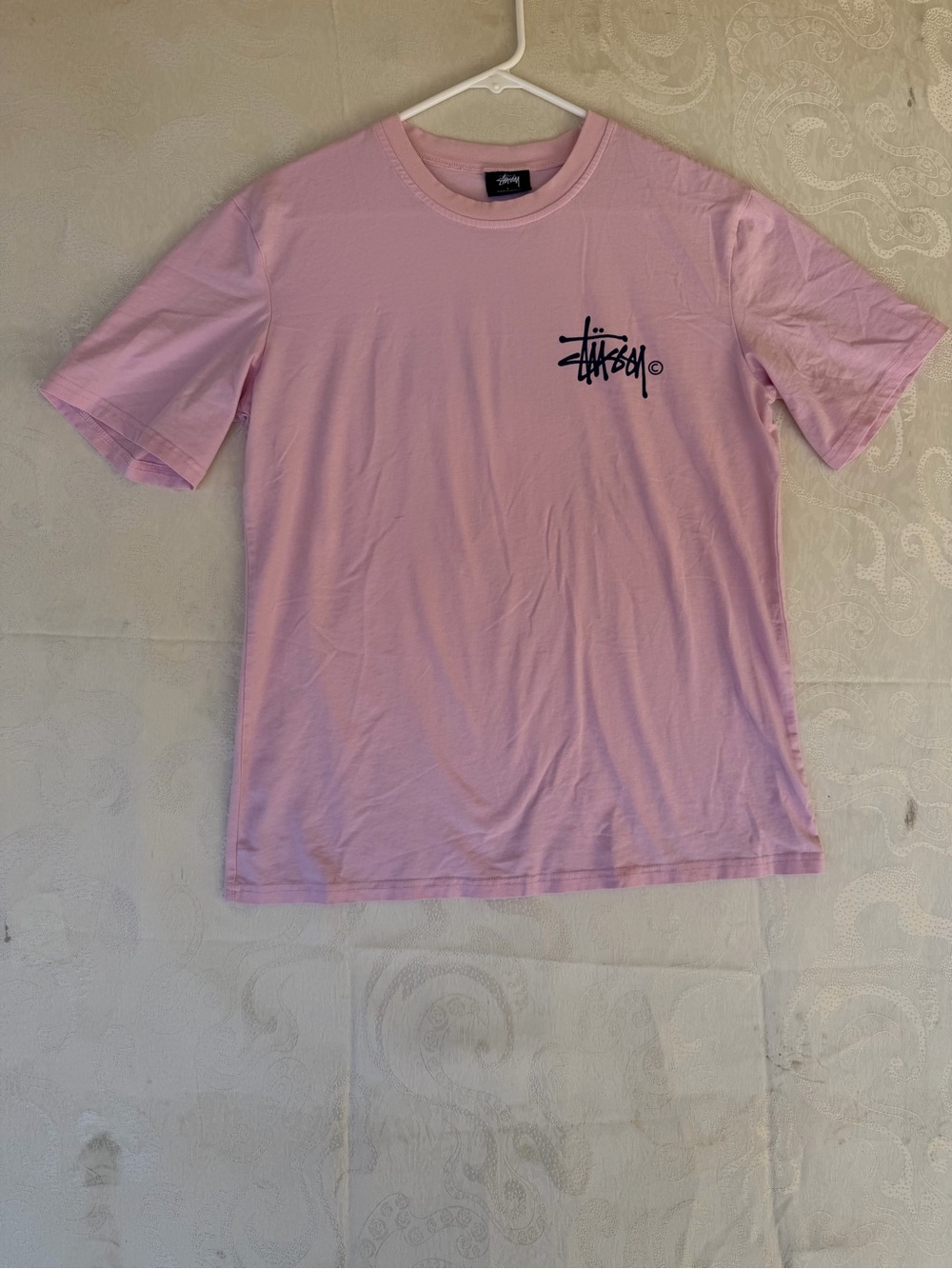 Stussy Pink Short Sleeve Logo T-Shirt